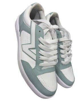 Vans Lowland Leather ComfyCush Sneakers 2-Tone Grey Mist White Shoes women’s 9.5